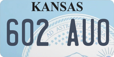 KS license plate 602AUO