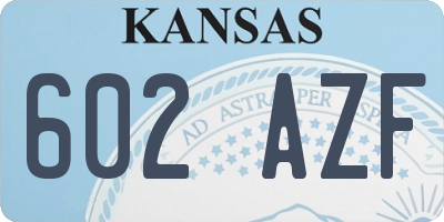 KS license plate 602AZF