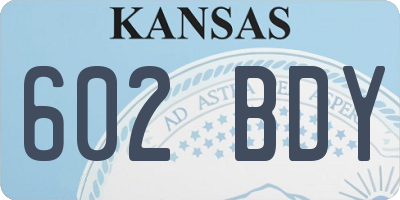 KS license plate 602BDY