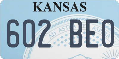 KS license plate 602BEO
