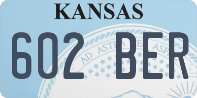 KS license plate 602BER