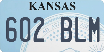KS license plate 602BLM