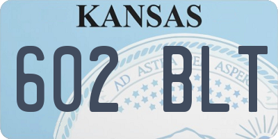 KS license plate 602BLT