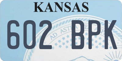 KS license plate 602BPK