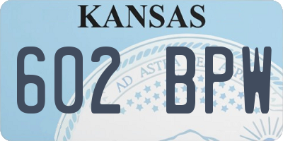 KS license plate 602BPW