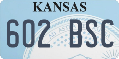 KS license plate 602BSC