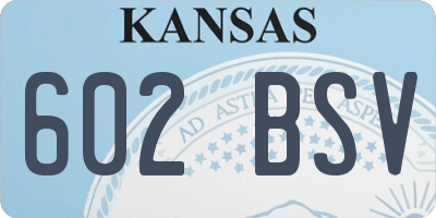 KS license plate 602BSV