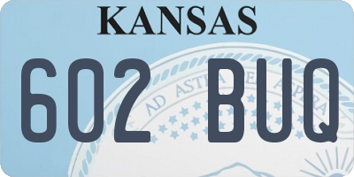KS license plate 602BUQ