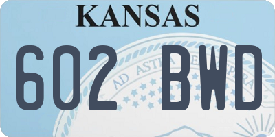 KS license plate 602BWD