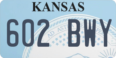 KS license plate 602BWY