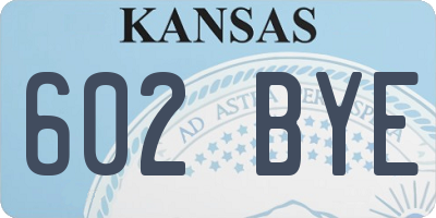 KS license plate 602BYE