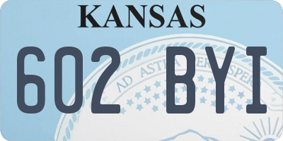 KS license plate 602BYI