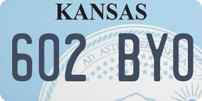 KS license plate 602BYO
