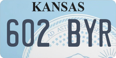 KS license plate 602BYR
