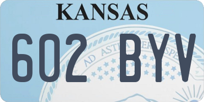 KS license plate 602BYV