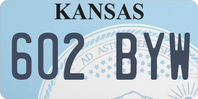 KS license plate 602BYW