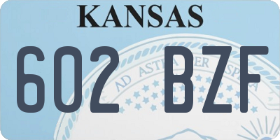 KS license plate 602BZF