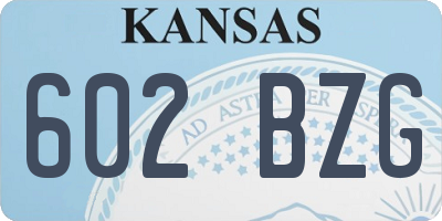 KS license plate 602BZG