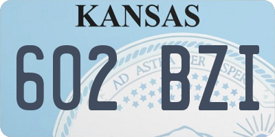 KS license plate 602BZI