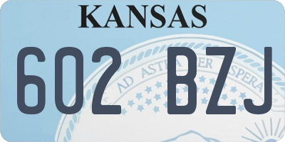 KS license plate 602BZJ
