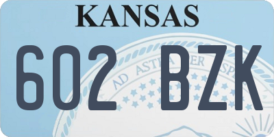 KS license plate 602BZK
