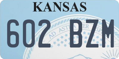 KS license plate 602BZM