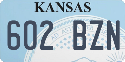 KS license plate 602BZN