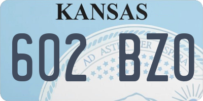 KS license plate 602BZO