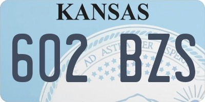 KS license plate 602BZS