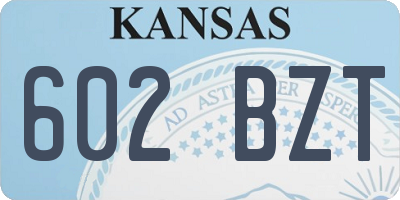 KS license plate 602BZT