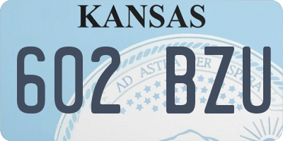KS license plate 602BZU