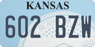 KS license plate 602BZW