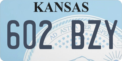 KS license plate 602BZY