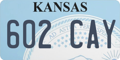 KS license plate 602CAY
