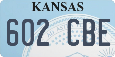 KS license plate 602CBE