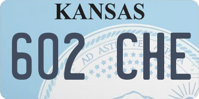 KS license plate 602CHE