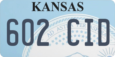 KS license plate 602CID