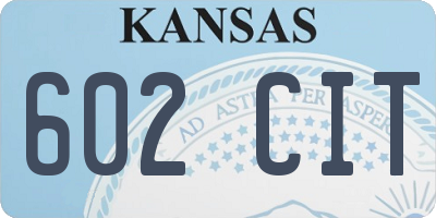 KS license plate 602CIT