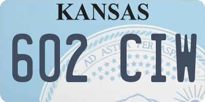 KS license plate 602CIW