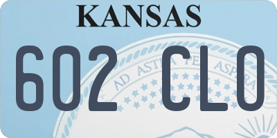 KS license plate 602CLO