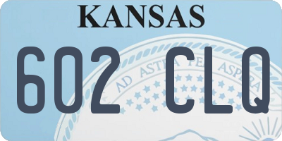 KS license plate 602CLQ