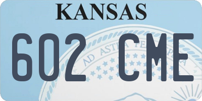 KS license plate 602CME