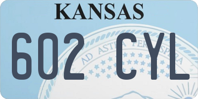 KS license plate 602CYL