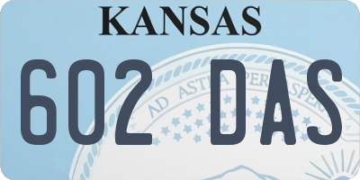 KS license plate 602DAS
