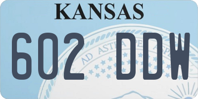 KS license plate 602DDW