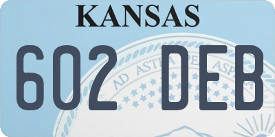 KS license plate 602DEB
