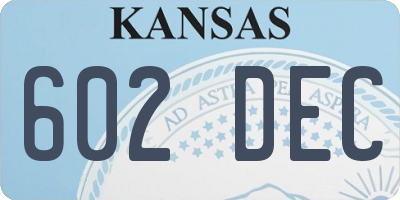 KS license plate 602DEC
