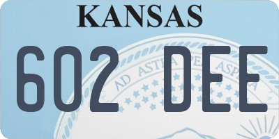 KS license plate 602DEE
