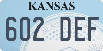 KS license plate 602DEF