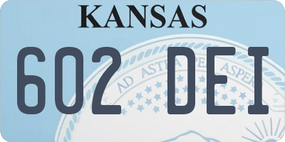 KS license plate 602DEI